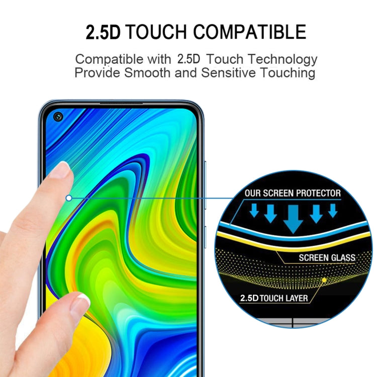 For Xiaomi Redmi Note 9 25 PCS Full Glue Full Screen Tempered Glass Film