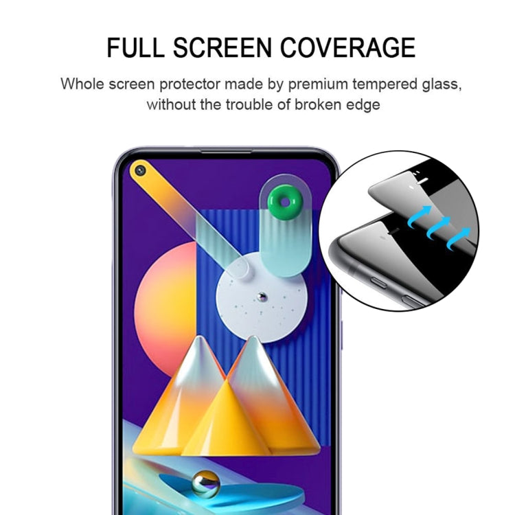 For Samsung Galaxy M11 25 PCS Full Glue Full Screen Tempered Glass Film
