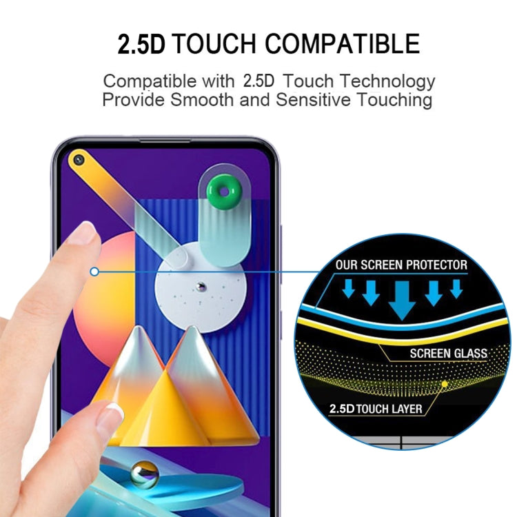 For Samsung Galaxy M11 25 PCS Full Glue Full Screen Tempered Glass Film