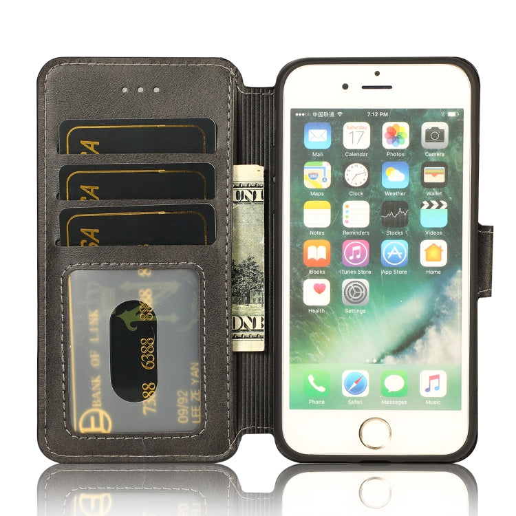 For iPhone 7 / 8 Calf Texture Magnetic Buckle Horizontal Flip Leather Case with Holder & Card Slots & Wallet & Photo Frame