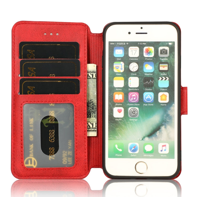 For iPhone 7 / 8 Calf Texture Magnetic Buckle Horizontal Flip Leather Case with Holder & Card Slots & Wallet & Photo Frame