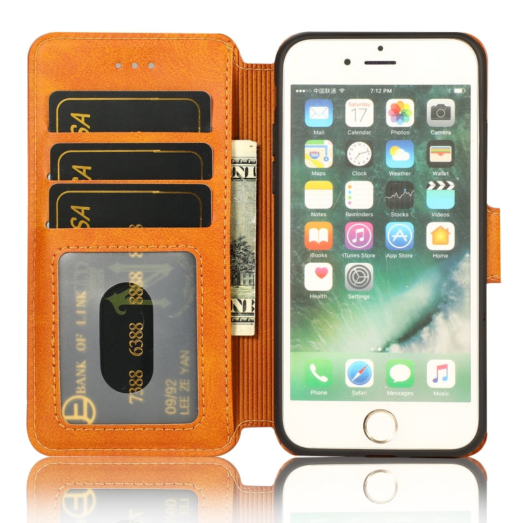 For iPhone 7 / 8 Calf Texture Magnetic Buckle Horizontal Flip Leather Case with Holder & Card Slots & Wallet & Photo Frame