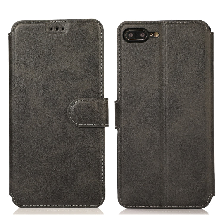 For iPhone 7 Plus / 8 Plus Calf Texture Magnetic Buckle Horizontal Flip Leather Case with Holder & Card Slots & Wallet & Photo Frame