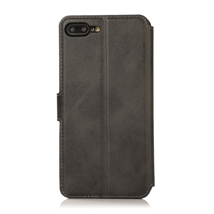 For iPhone 7 Plus / 8 Plus Calf Texture Magnetic Buckle Horizontal Flip Leather Case with Holder & Card Slots & Wallet & Photo Frame