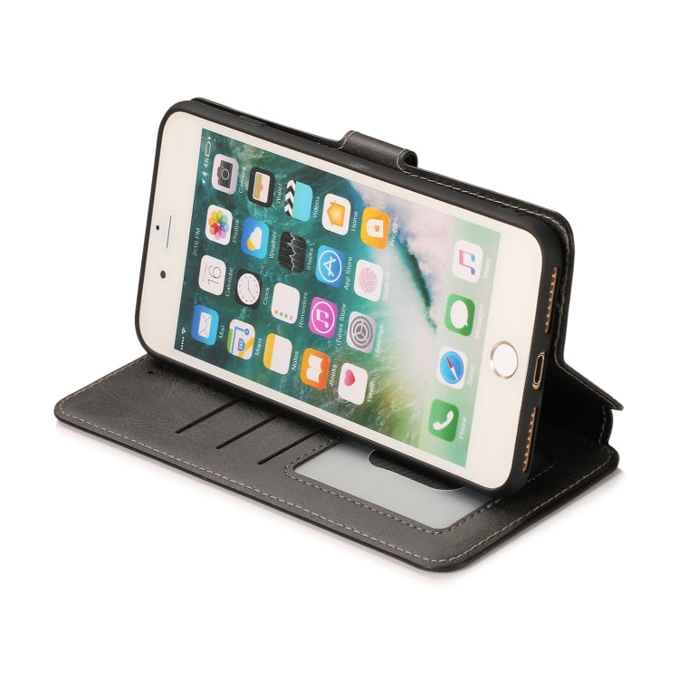 For iPhone 7 Plus / 8 Plus Calf Texture Magnetic Buckle Horizontal Flip Leather Case with Holder & Card Slots & Wallet & Photo Frame