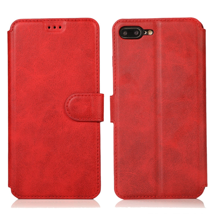 For iPhone 7 Plus / 8 Plus Calf Texture Magnetic Buckle Horizontal Flip Leather Case with Holder & Card Slots & Wallet & Photo Frame