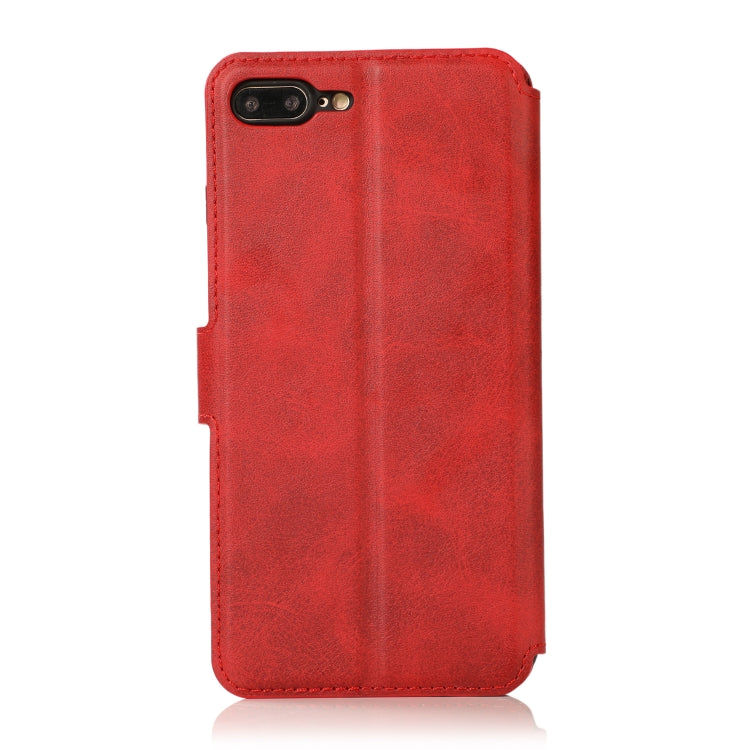 For iPhone 7 Plus / 8 Plus Calf Texture Magnetic Buckle Horizontal Flip Leather Case with Holder & Card Slots & Wallet & Photo Frame