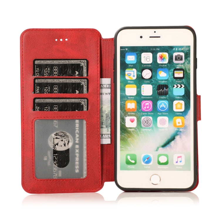 For iPhone 7 Plus / 8 Plus Calf Texture Magnetic Buckle Horizontal Flip Leather Case with Holder & Card Slots & Wallet & Photo Frame