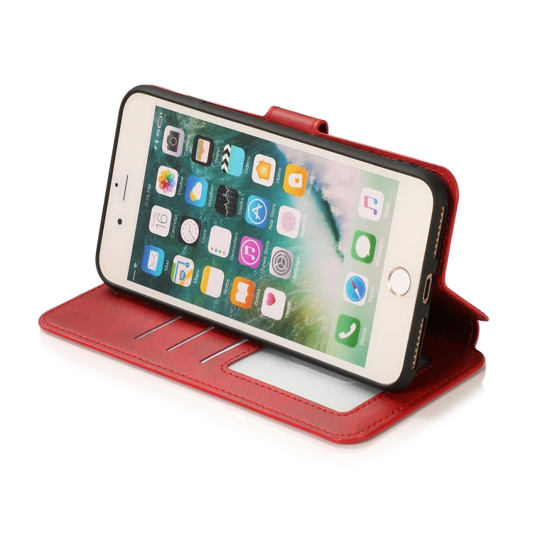 For iPhone 7 Plus / 8 Plus Calf Texture Magnetic Buckle Horizontal Flip Leather Case with Holder & Card Slots & Wallet & Photo Frame