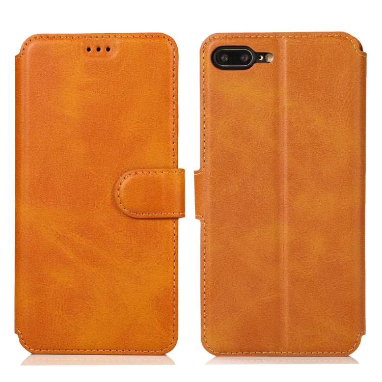For iPhone 7 Plus / 8 Plus Calf Texture Magnetic Buckle Horizontal Flip Leather Case with Holder & Card Slots & Wallet & Photo Frame