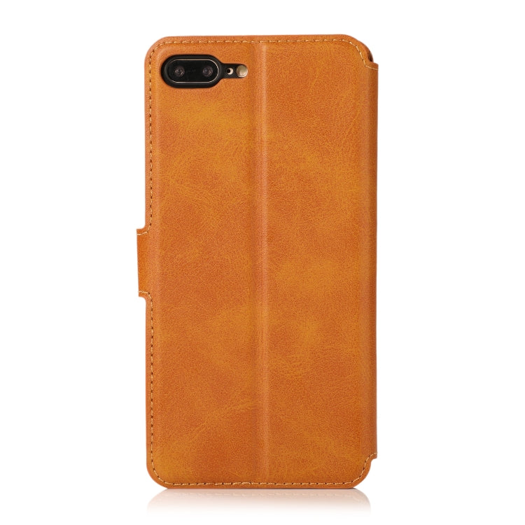 For iPhone 7 Plus / 8 Plus Calf Texture Magnetic Buckle Horizontal Flip Leather Case with Holder & Card Slots & Wallet & Photo Frame