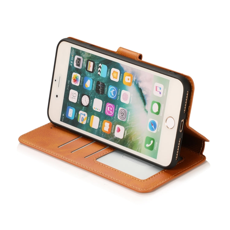 For iPhone 7 Plus / 8 Plus Calf Texture Magnetic Buckle Horizontal Flip Leather Case with Holder & Card Slots & Wallet & Photo Frame