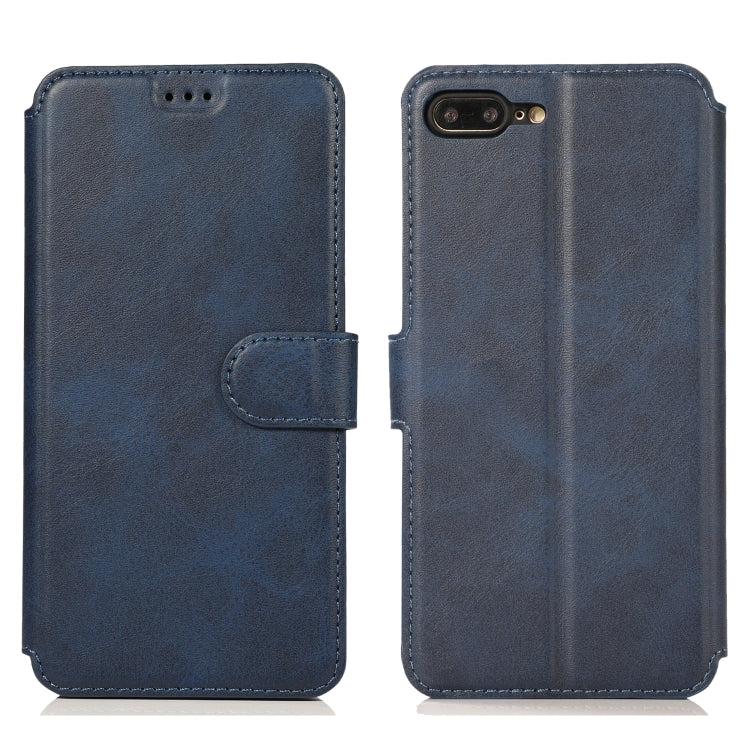 For iPhone 7 Plus / 8 Plus Calf Texture Magnetic Buckle Horizontal Flip Leather Case with Holder & Card Slots & Wallet & Photo Frame