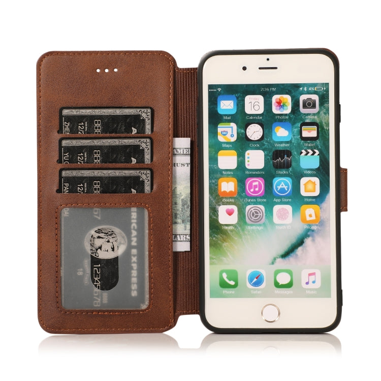For iPhone 7 Plus / 8 Plus Calf Texture Magnetic Buckle Horizontal Flip Leather Case with Holder & Card Slots & Wallet & Photo Frame