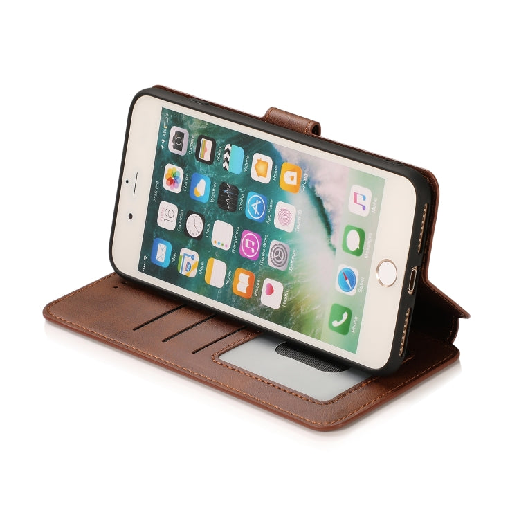 For iPhone 7 Plus / 8 Plus Calf Texture Magnetic Buckle Horizontal Flip Leather Case with Holder & Card Slots & Wallet & Photo Frame