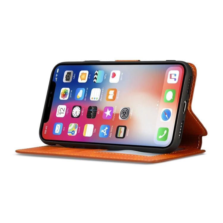 For iPhone X / XS Calf Texture Magnetic Buckle Horizontal Flip Leather Case with Holder & Card Slots & Wallet & Photo Frame