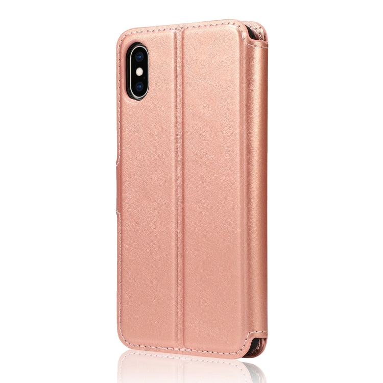 For iPhone X / XS Calf Texture Magnetic Buckle Horizontal Flip Leather Case with Holder & Card Slots & Wallet & Photo Frame