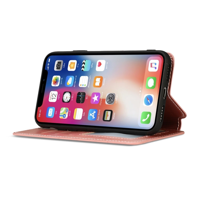 For iPhone X / XS Calf Texture Magnetic Buckle Horizontal Flip Leather Case with Holder & Card Slots & Wallet & Photo Frame