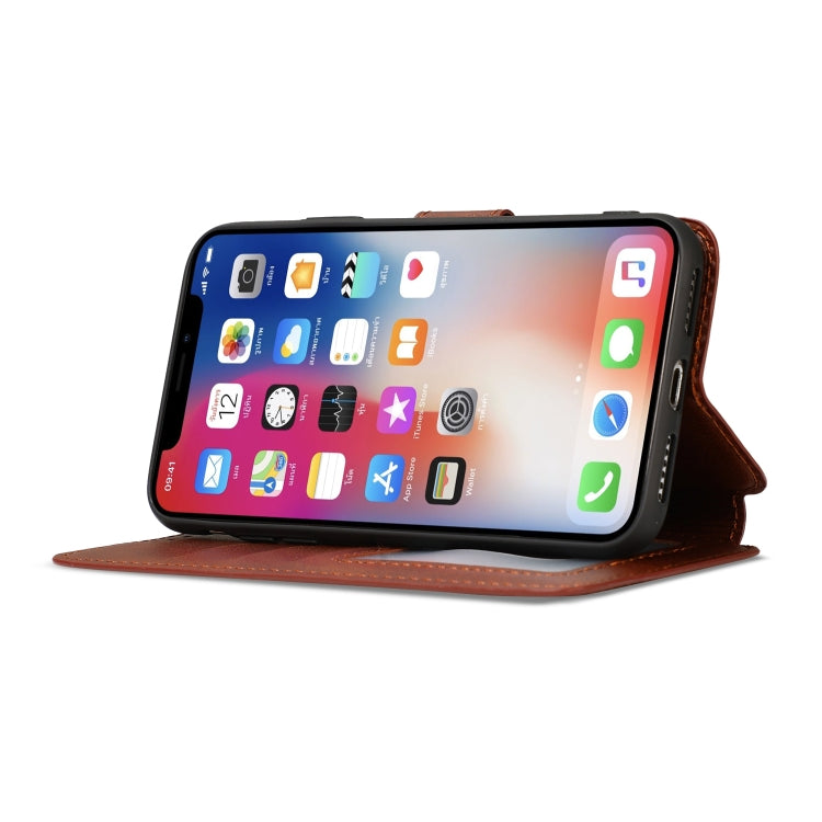 For iPhone X / XS Calf Texture Magnetic Buckle Horizontal Flip Leather Case with Holder & Card Slots & Wallet & Photo Frame