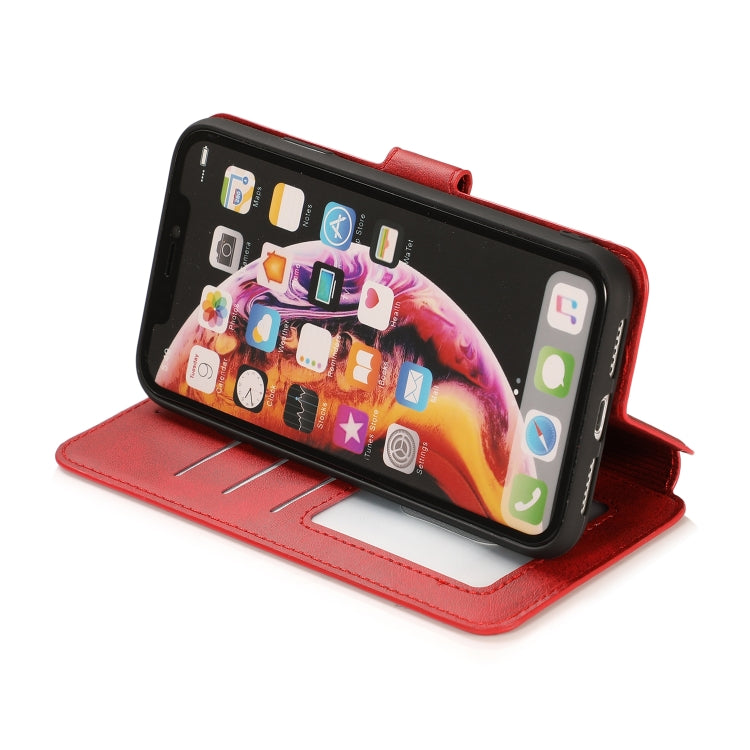 For iPhone XR Calf Texture Magnetic Buckle Horizontal Flip Leather Case with Holder & Card Slots & Wallet & Photo Frame