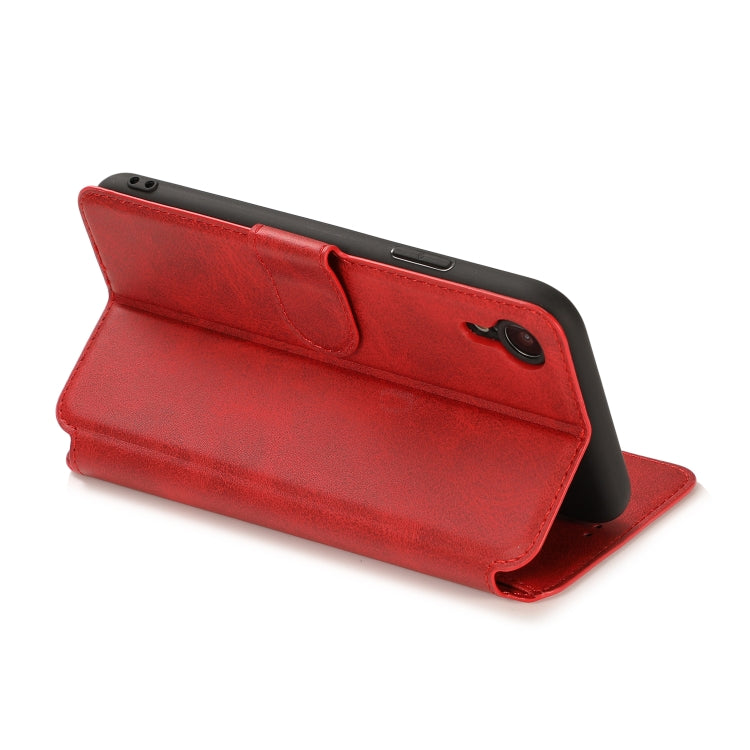 For iPhone XR Calf Texture Magnetic Buckle Horizontal Flip Leather Case with Holder & Card Slots & Wallet & Photo Frame