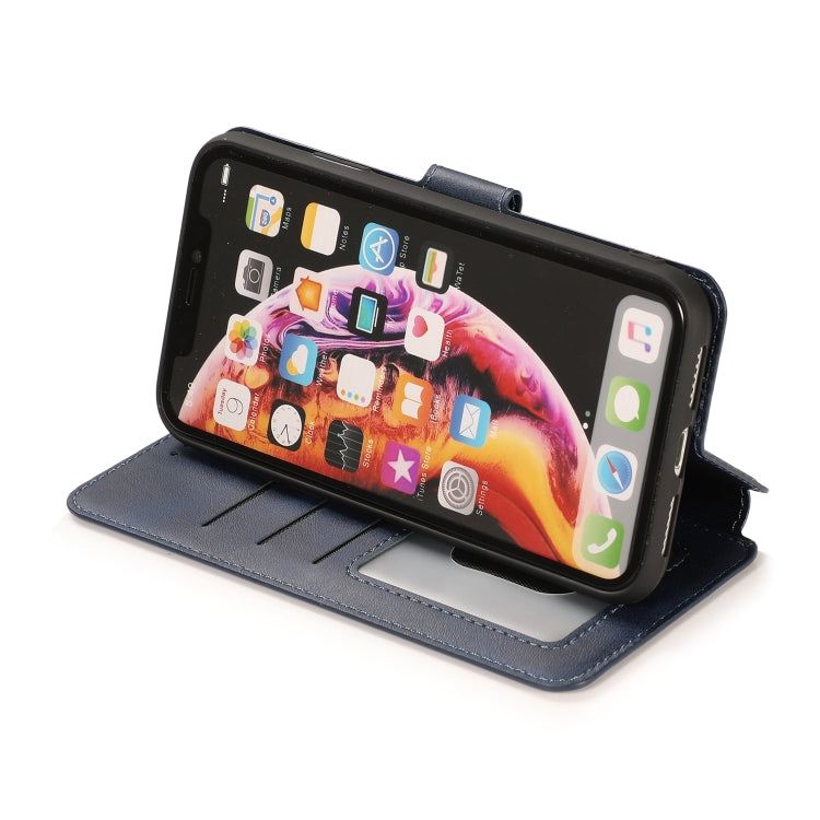 For iPhone XR Calf Texture Magnetic Buckle Horizontal Flip Leather Case with Holder & Card Slots & Wallet & Photo Frame