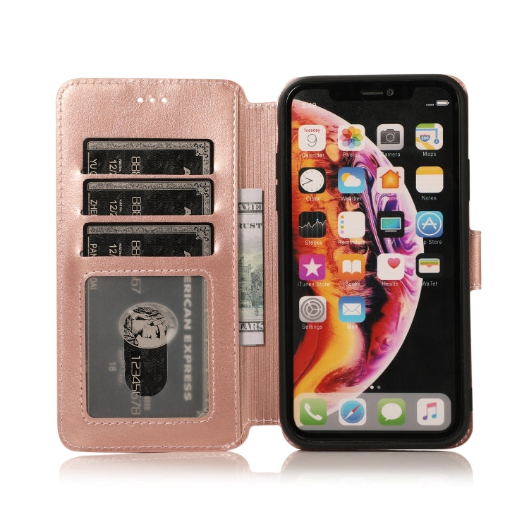 For iPhone XR Calf Texture Magnetic Buckle Horizontal Flip Leather Case with Holder & Card Slots & Wallet & Photo Frame