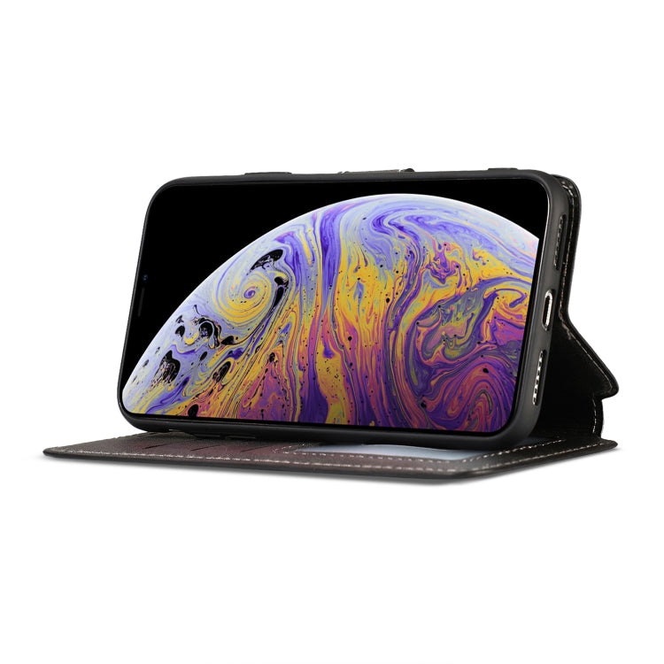 For iPhone XS Max Calf Texture Magnetic Buckle Horizontal Flip Leather Case with Holder & Card Slots & Wallet & Photo Frame