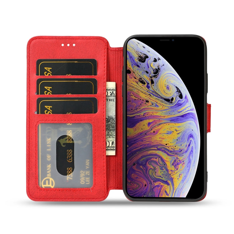 For iPhone XS Max Calf Texture Magnetic Buckle Horizontal Flip Leather Case with Holder & Card Slots & Wallet & Photo Frame