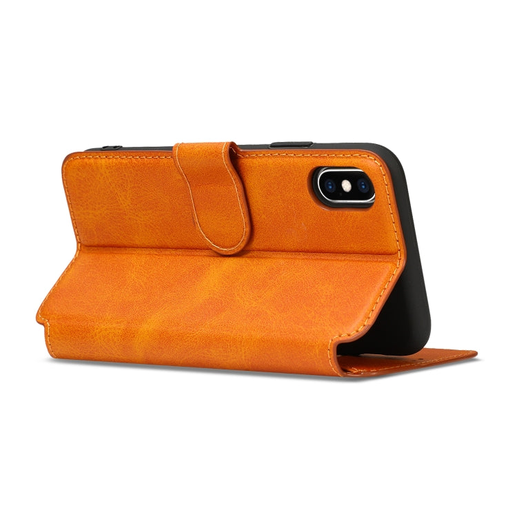 For iPhone XS Max Calf Texture Magnetic Buckle Horizontal Flip Leather Case with Holder & Card Slots & Wallet & Photo Frame