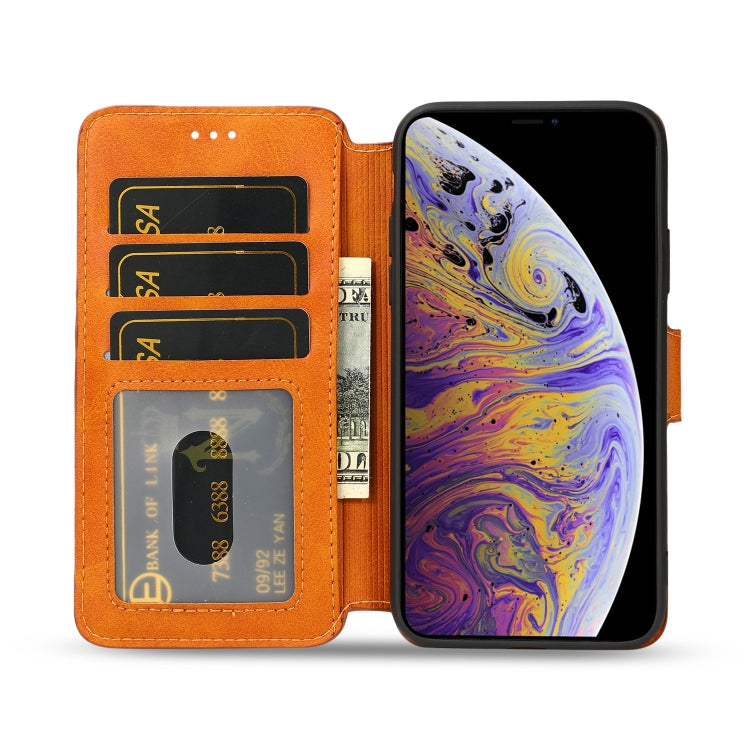 For iPhone XS Max Calf Texture Magnetic Buckle Horizontal Flip Leather Case with Holder & Card Slots & Wallet & Photo Frame