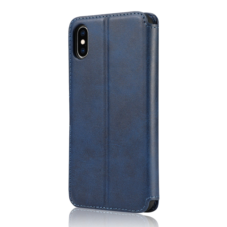 For iPhone XS Max Calf Texture Magnetic Buckle Horizontal Flip Leather Case with Holder & Card Slots & Wallet & Photo Frame