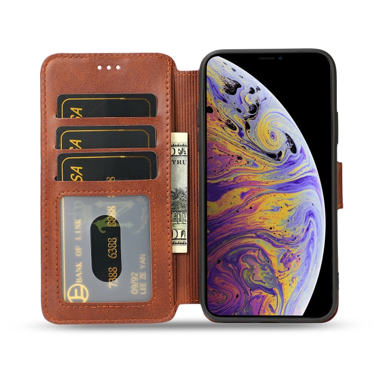 For iPhone XS Max Calf Texture Magnetic Buckle Horizontal Flip Leather Case with Holder & Card Slots & Wallet & Photo Frame