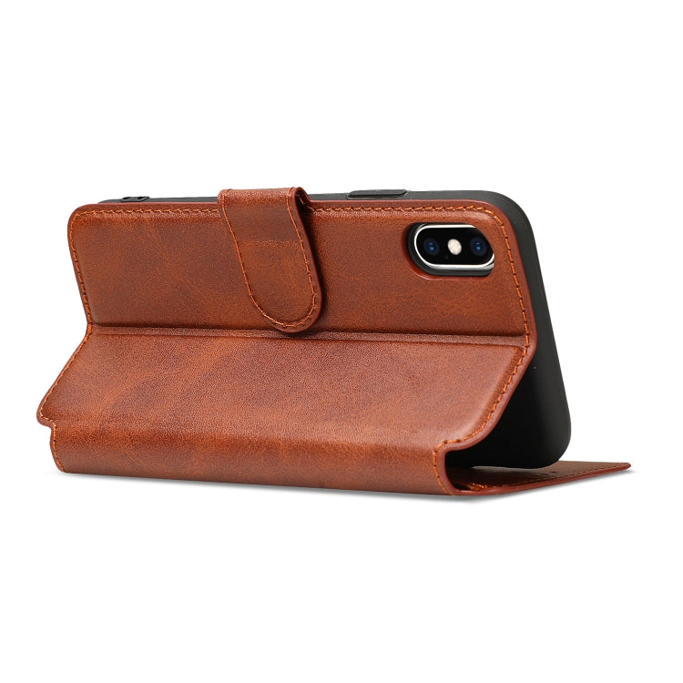 For iPhone XS Max Calf Texture Magnetic Buckle Horizontal Flip Leather Case with Holder & Card Slots & Wallet & Photo Frame