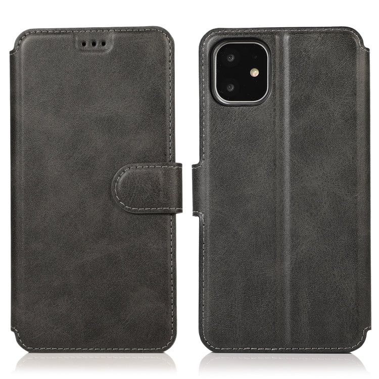 For iPhone 12 / 12 Pro Calf Texture Magnetic Buckle Horizontal Flip Leather Case with Holder & Card Slots & Wallet & Photo Frame