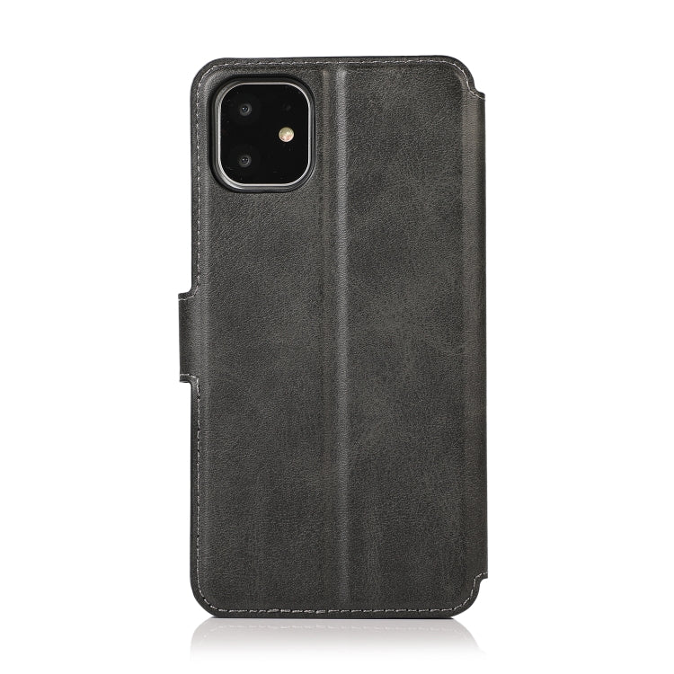 For iPhone 12 / 12 Pro Calf Texture Magnetic Buckle Horizontal Flip Leather Case with Holder & Card Slots & Wallet & Photo Frame