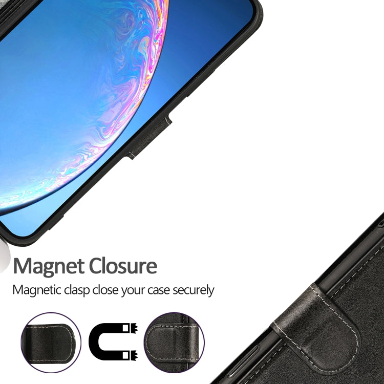 For iPhone 12 / 12 Pro Calf Texture Magnetic Buckle Horizontal Flip Leather Case with Holder & Card Slots & Wallet & Photo Frame