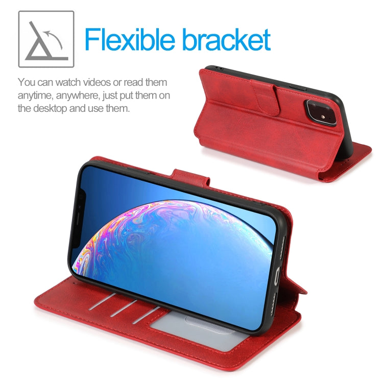 For iPhone 12 / 12 Pro Calf Texture Magnetic Buckle Horizontal Flip Leather Case with Holder & Card Slots & Wallet & Photo Frame