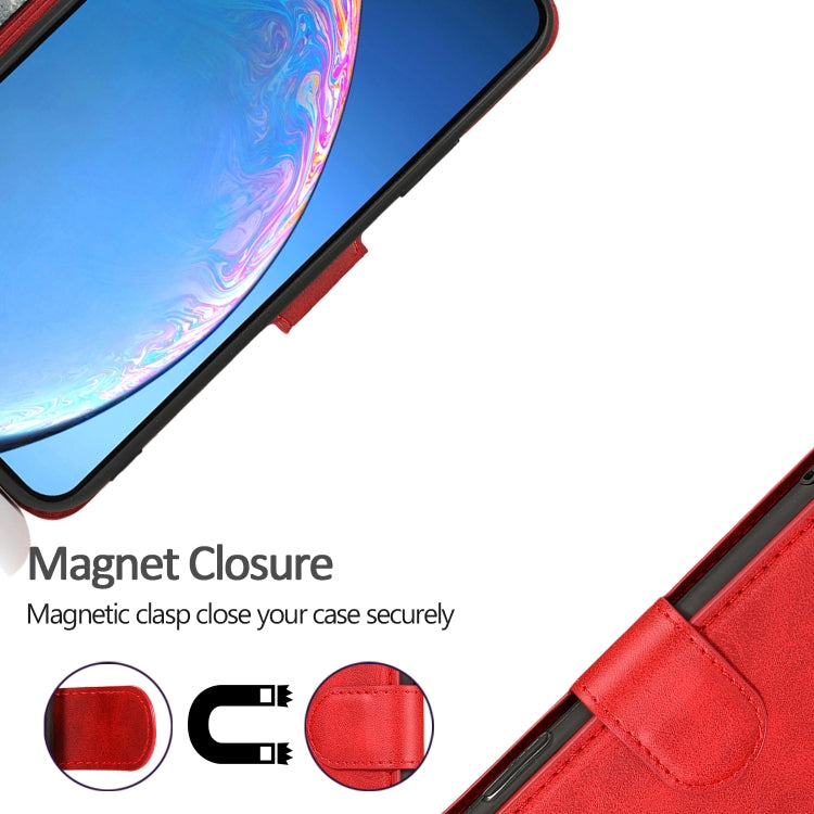 For iPhone 12 / 12 Pro Calf Texture Magnetic Buckle Horizontal Flip Leather Case with Holder & Card Slots & Wallet & Photo Frame
