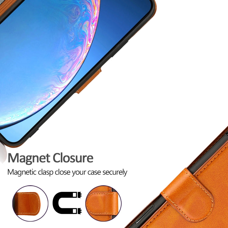 For iPhone 12 / 12 Pro Calf Texture Magnetic Buckle Horizontal Flip Leather Case with Holder & Card Slots & Wallet & Photo Frame