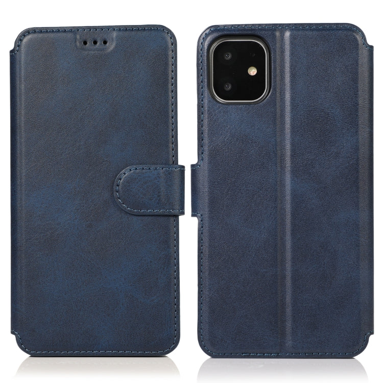 For iPhone 12 / 12 Pro Calf Texture Magnetic Buckle Horizontal Flip Leather Case with Holder & Card Slots & Wallet & Photo Frame