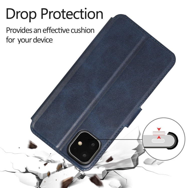 For iPhone 12 / 12 Pro Calf Texture Magnetic Buckle Horizontal Flip Leather Case with Holder & Card Slots & Wallet & Photo Frame