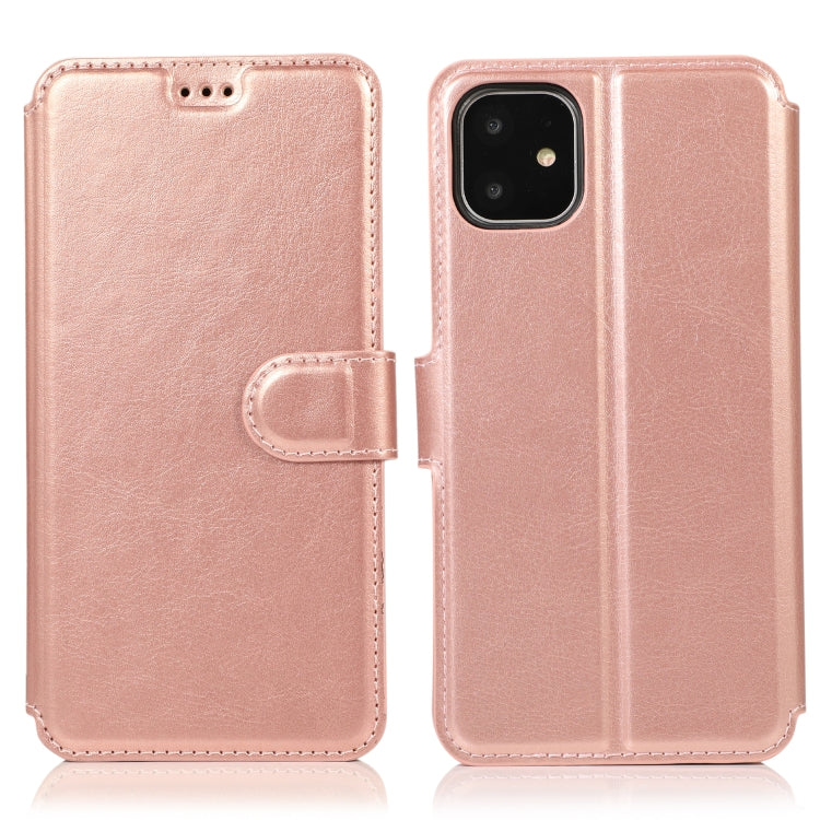 For iPhone 12 / 12 Pro Calf Texture Magnetic Buckle Horizontal Flip Leather Case with Holder & Card Slots & Wallet & Photo Frame