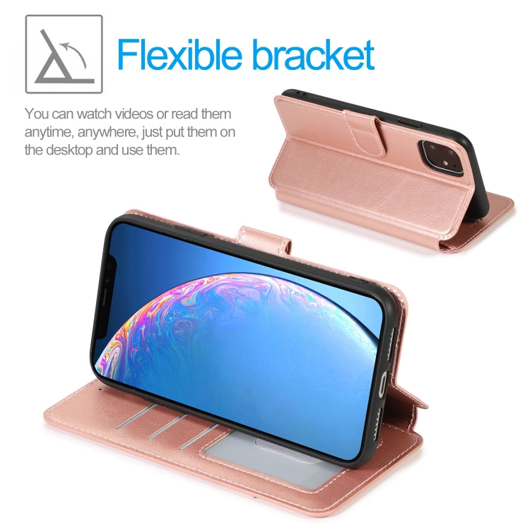 For iPhone 12 / 12 Pro Calf Texture Magnetic Buckle Horizontal Flip Leather Case with Holder & Card Slots & Wallet & Photo Frame