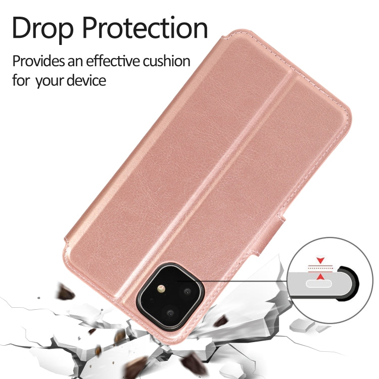 For iPhone 12 / 12 Pro Calf Texture Magnetic Buckle Horizontal Flip Leather Case with Holder & Card Slots & Wallet & Photo Frame