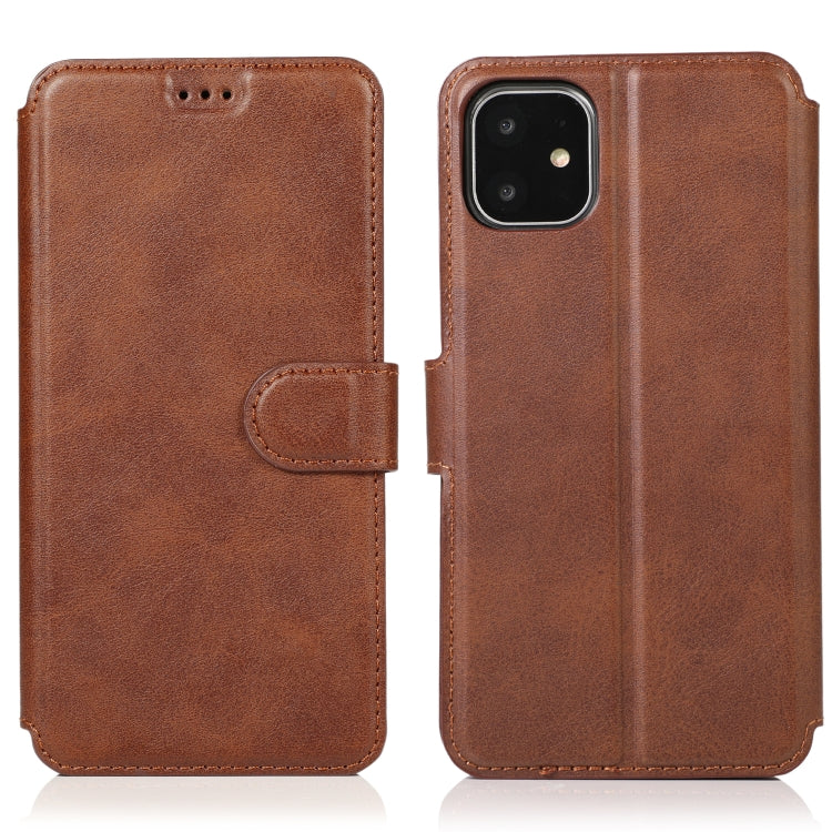 For iPhone 12 / 12 Pro Calf Texture Magnetic Buckle Horizontal Flip Leather Case with Holder & Card Slots & Wallet & Photo Frame