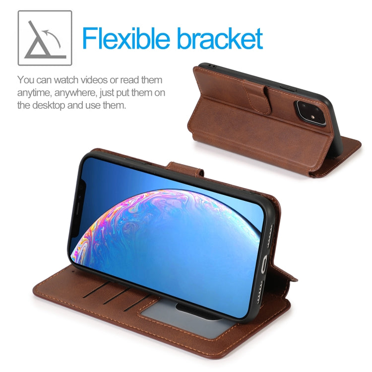 For iPhone 12 / 12 Pro Calf Texture Magnetic Buckle Horizontal Flip Leather Case with Holder & Card Slots & Wallet & Photo Frame