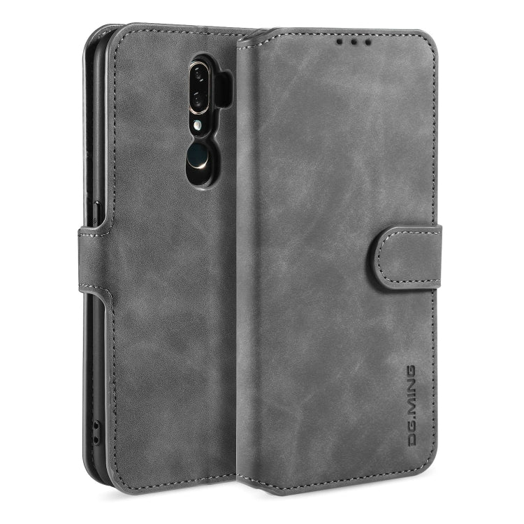 For OPPO A5 (2020) / A9 (2020) DG.MING Retro Oil Side Horizontal Flip Leather Case with Holder & Card Solt & Wallet