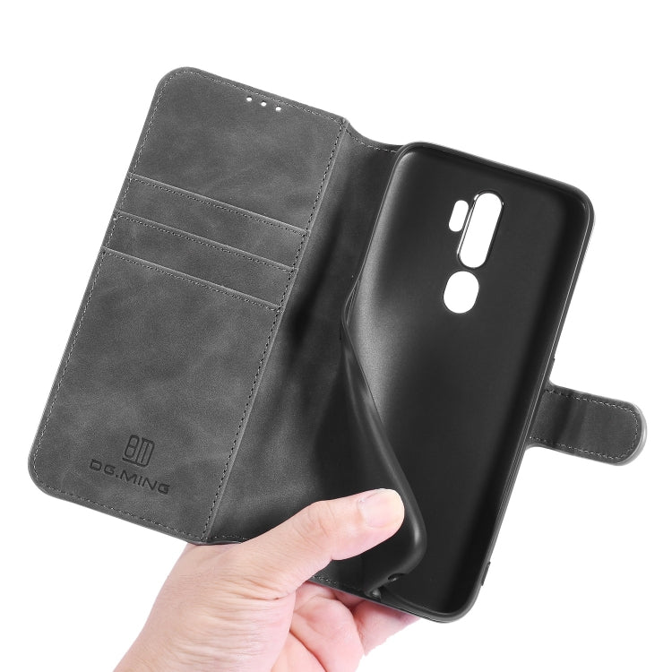 For OPPO A5 (2020) / A9 (2020) DG.MING Retro Oil Side Horizontal Flip Leather Case with Holder & Card Solt & Wallet