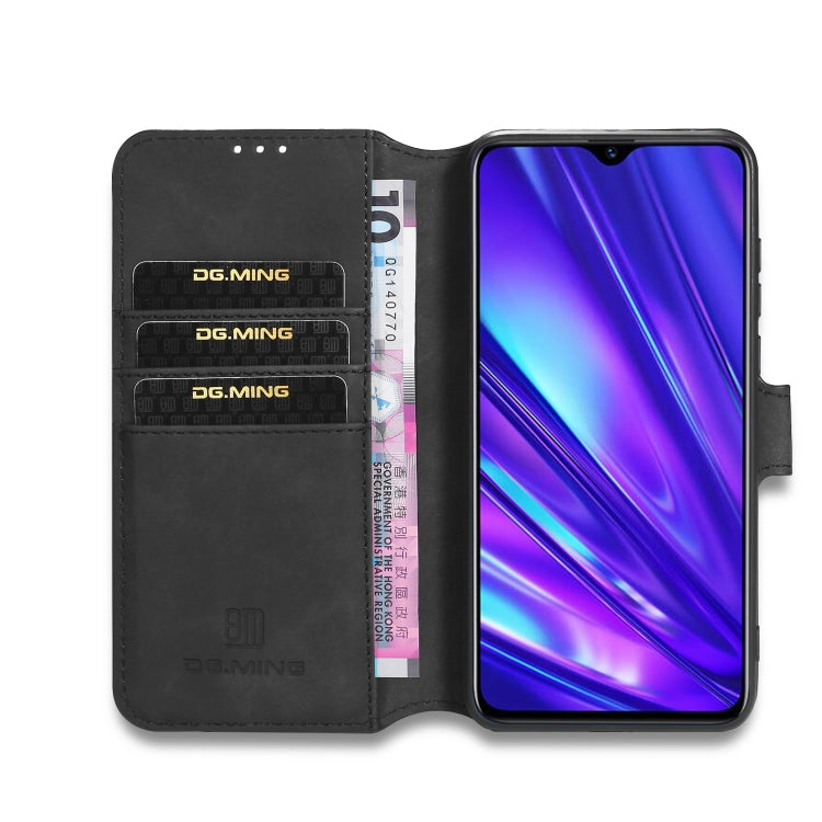 For OPPO Realme 5 Pro DG.MING Retro Oil Side Horizontal Flip Leather Case with Holder & Card Solt & Wallet